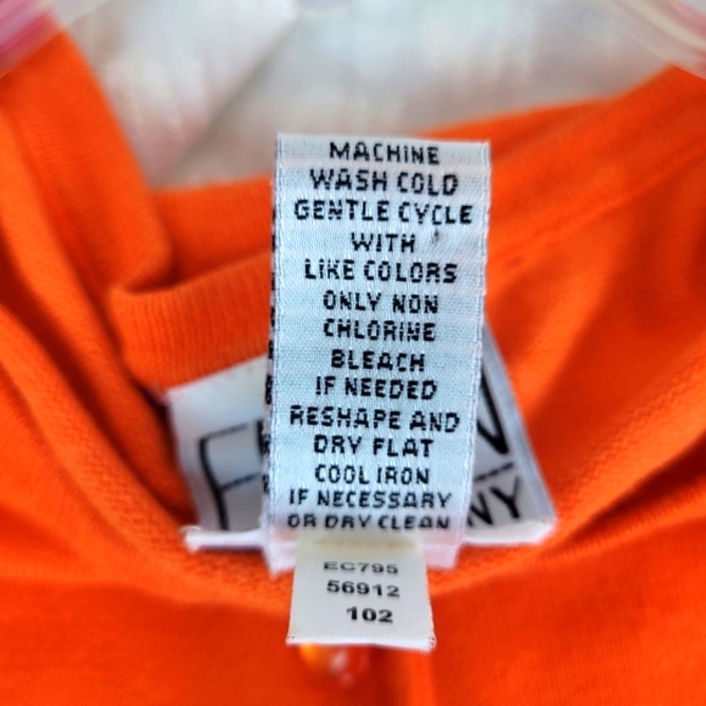 Ellen & Company crew neck cotton orange cardigan button front preppy academia S - Picture 8 of 10